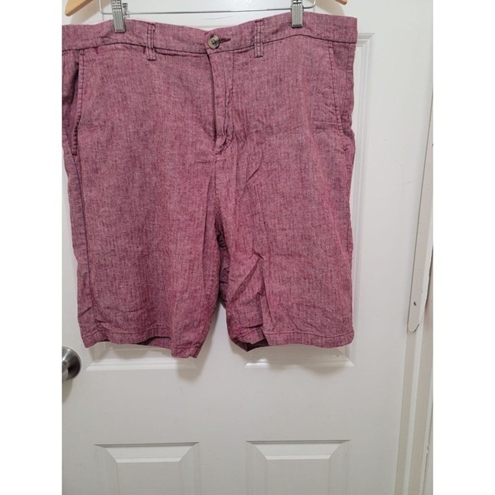 Old Navy Men's 38 Red Herringbone Shorts Linen‎ Blend Vacation Beach Festival